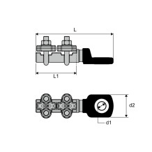 Cosse bimétallique droite à serrage mécanique