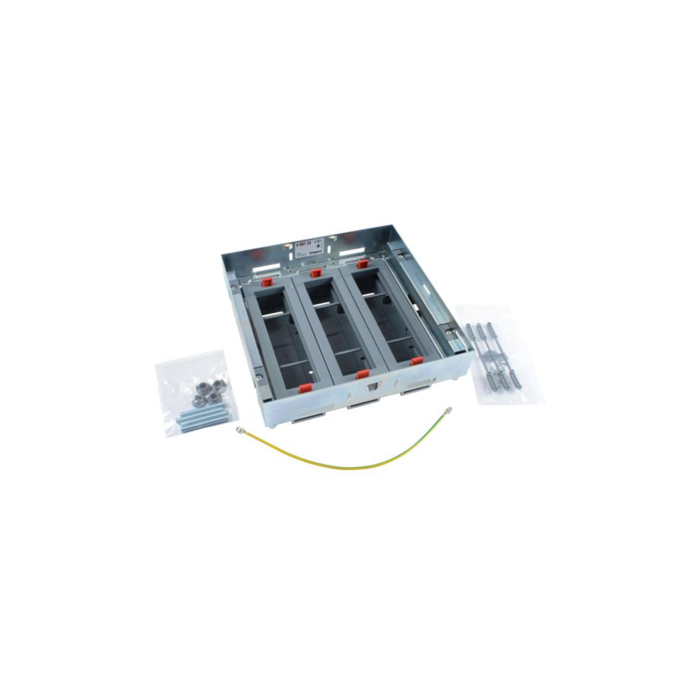 Kit support hauteur réglable pour boîte de sol affleurante pour prises en position horizontale 3 paniers de 8 modules