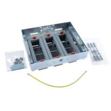 Kit support hauteur réglable pour boîte de sol affleurante pour prises en position horizontale 3 paniers de 6 modules