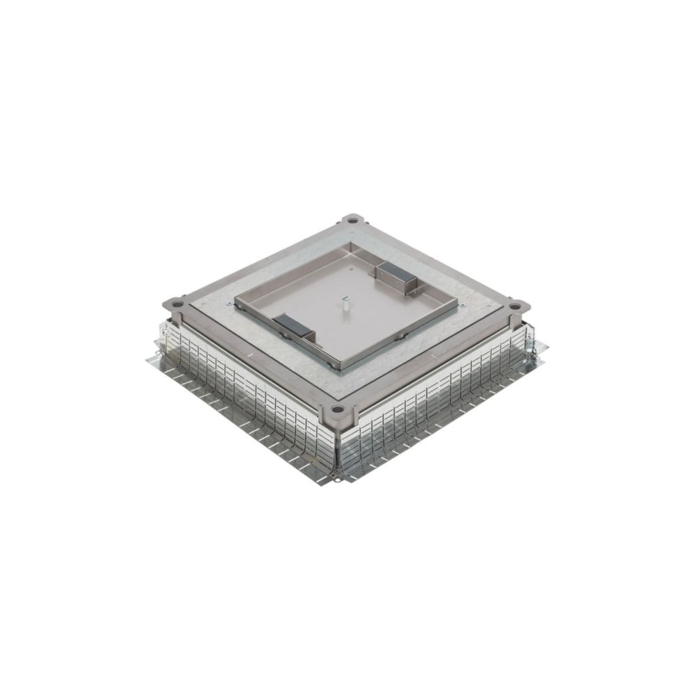 Boîte de sol 24 modules pour charges lourdes dans parquet épais avec 2 sorties de câbles latérales