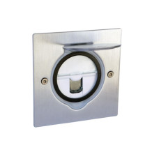 Prise de sol et plan de travail simple RJ45 catégorie 6 FTP avec platine carrée - inox brossé