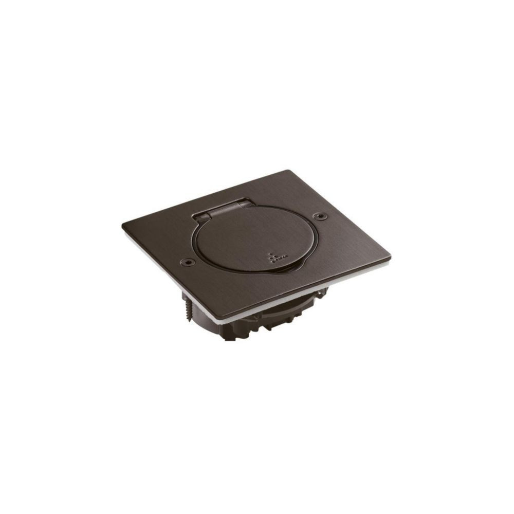 Platine de sol et plan de travail carrée à équiper de mécanisme Mosaic 1 poste - acier brun brossé