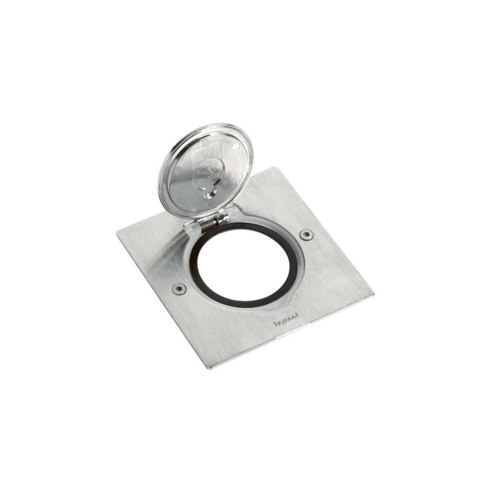 Platine de sol et plan de travail carrée à équiper de mécanisme Mosaic 1 poste - inox brossé