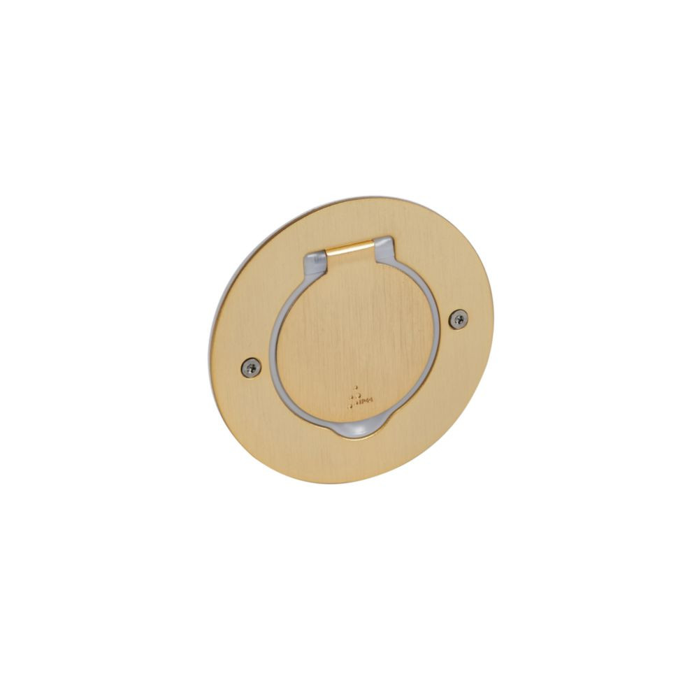 Platine de sol et plan de travail ronde à équiper de mécanisme Mosaic 1 poste - doré brossé