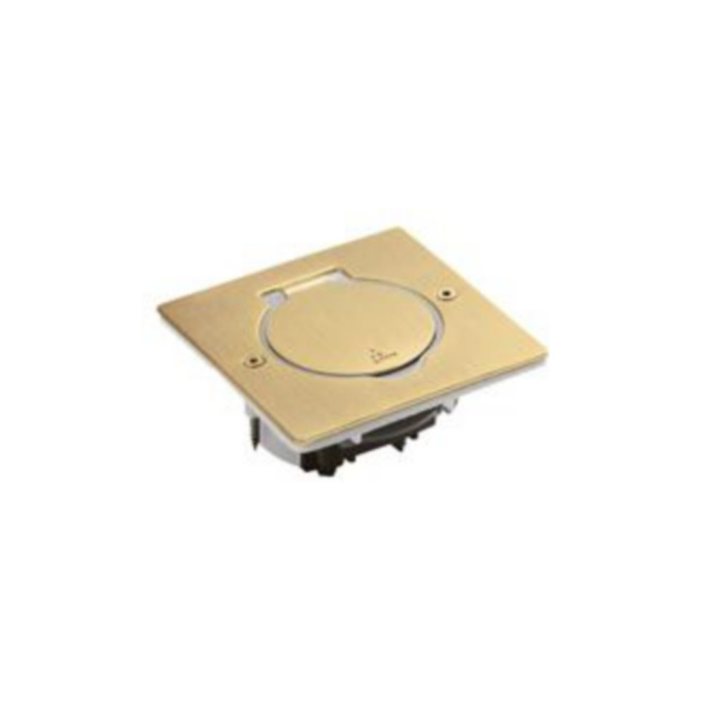 Platine de sol et plan de travail carrée à équiper de mécanisme Mosaic 1 poste - doré brossé