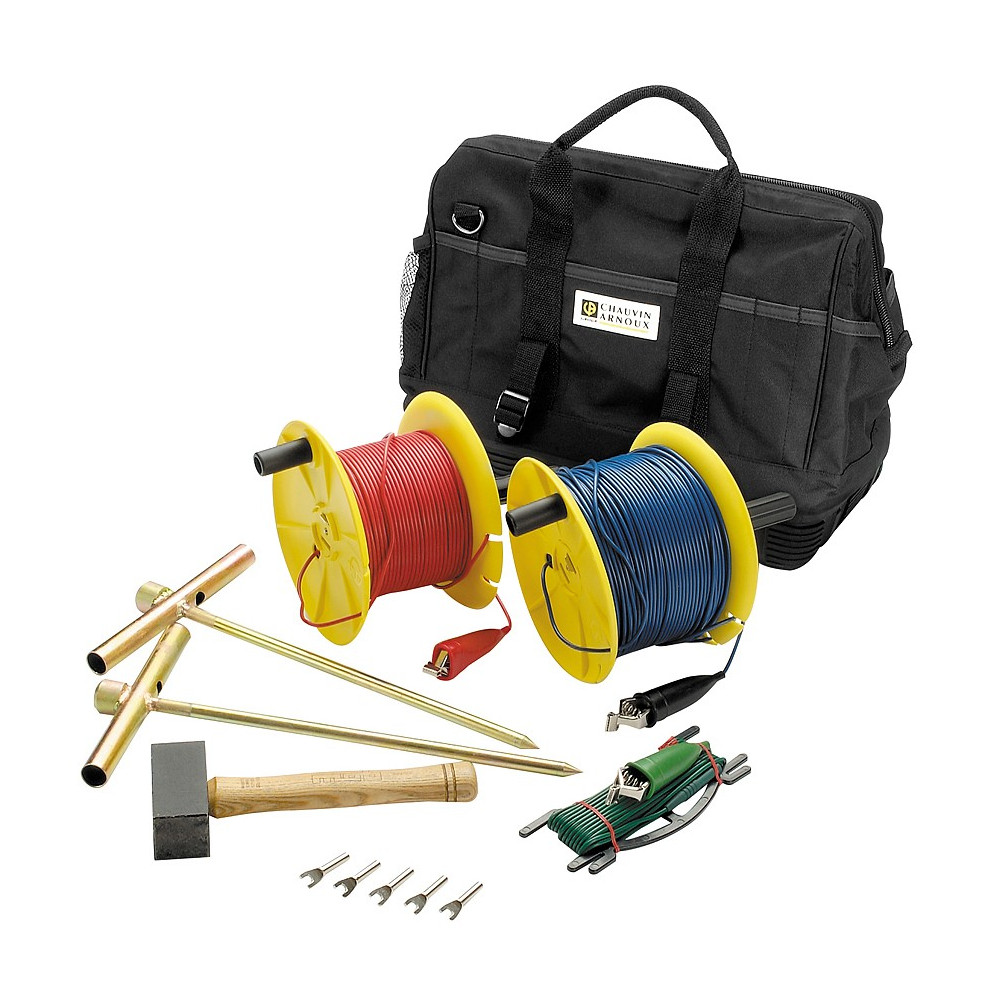 Kit de Terre/Résistivité 4P (100M) avec piquets et bobines