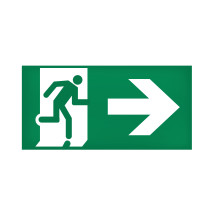 Etiquette signalisation réglementaire pour BAES - sortie de secours porte à droite