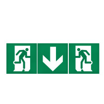 Kit de 3 Etiquettes d’Evacuation Legrand Adhésives pour BAES – Flèche vers le Bas
