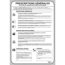 Panneau Affiche «prescriptions générales»