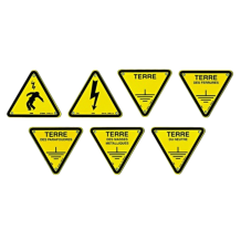 Triangles d’avertissement risques électriques et triangles de signalisation de terre