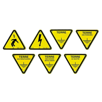 Triangles d’avertissement risques électriques et triangles de signalisation de terre