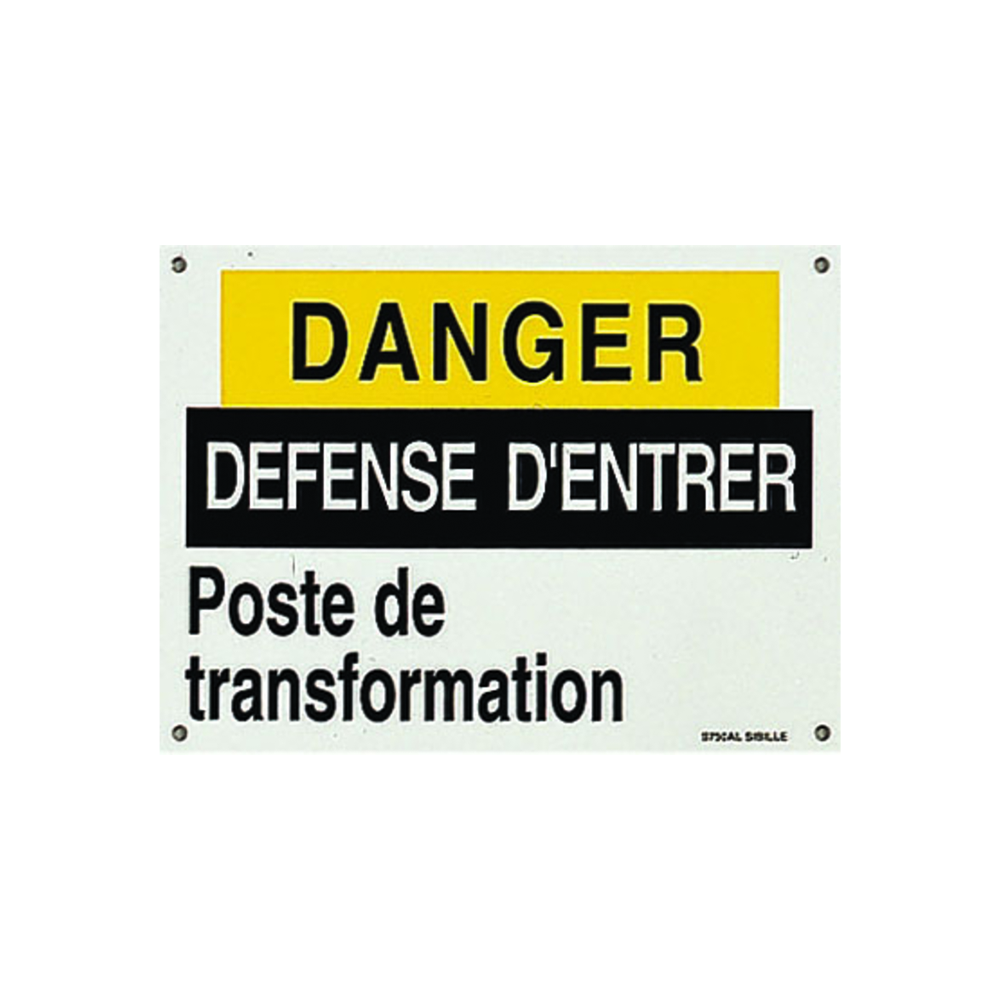 Pancarte « Danger - Défense d’entrer - Poste de transformation »
