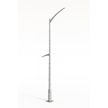 Candelabre metropoli H9m T60 avec simple crosse celanova S1,5m ET R.A 0.8m T60  et embasse torino D200 H1M- PP