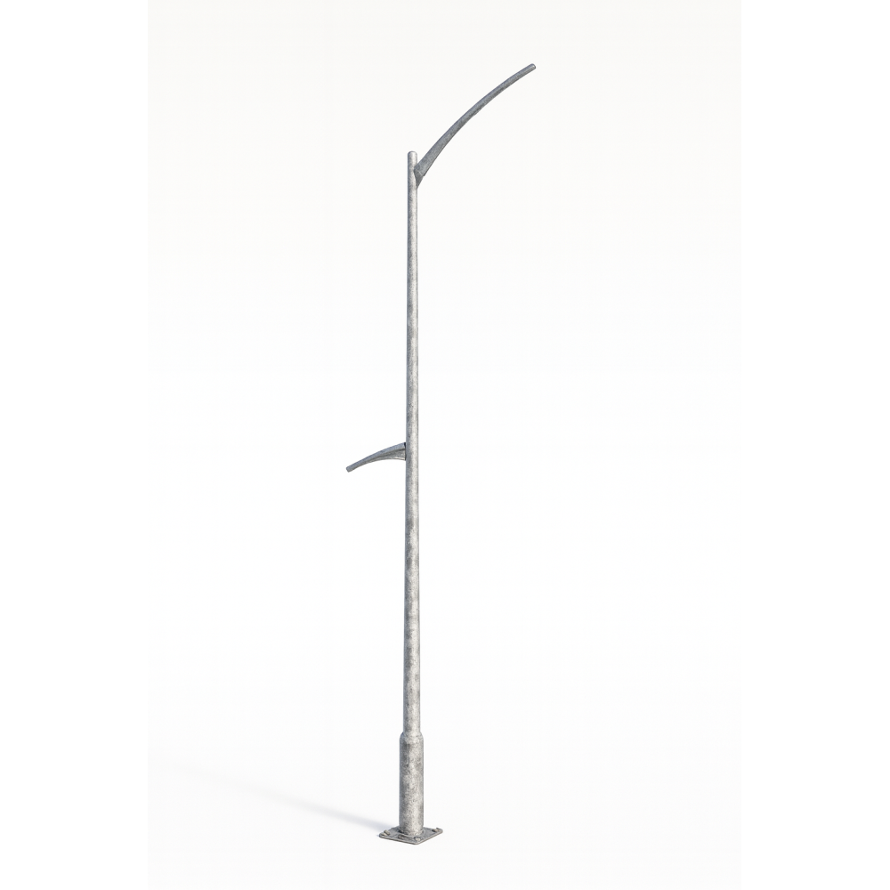 Candelabre metropoli H9m T60 avec simple crosse celanova S1,5m ET R.A 0.8m T60  et embasse torino D200 H1M- PP