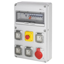 FR60155N| Coffret de chantier 4x230V-16A + 1x400V-32A + arrêt d'urgence