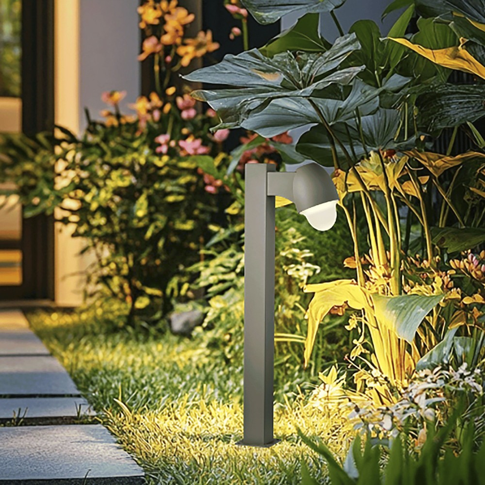 Lampe de jardin LED 12W IP65 noir 3000K L213×W90×H600 mm