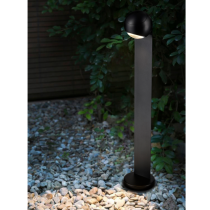 Lampe de jardin LED 3W IP65 noir 3000K Ø120×H700 mm