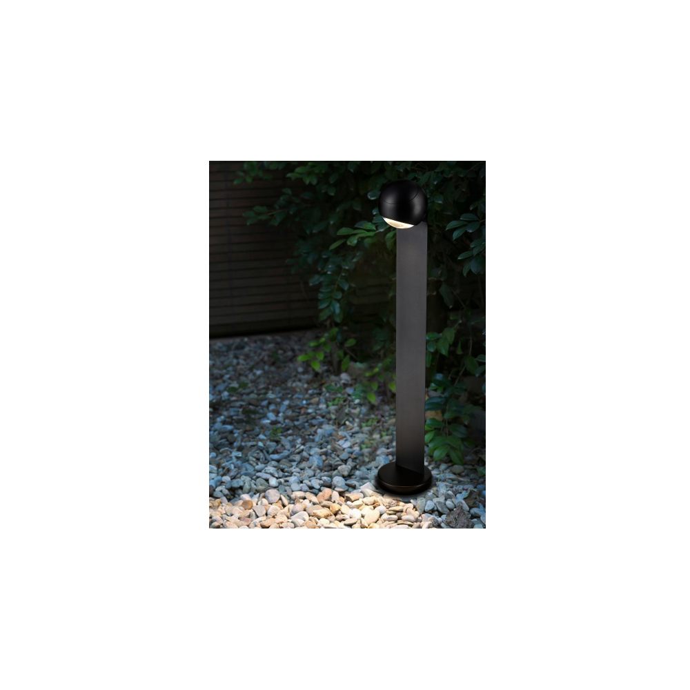 Lampe de jardin LED 3W IP65 noir 3000K Ø120×H700 mm