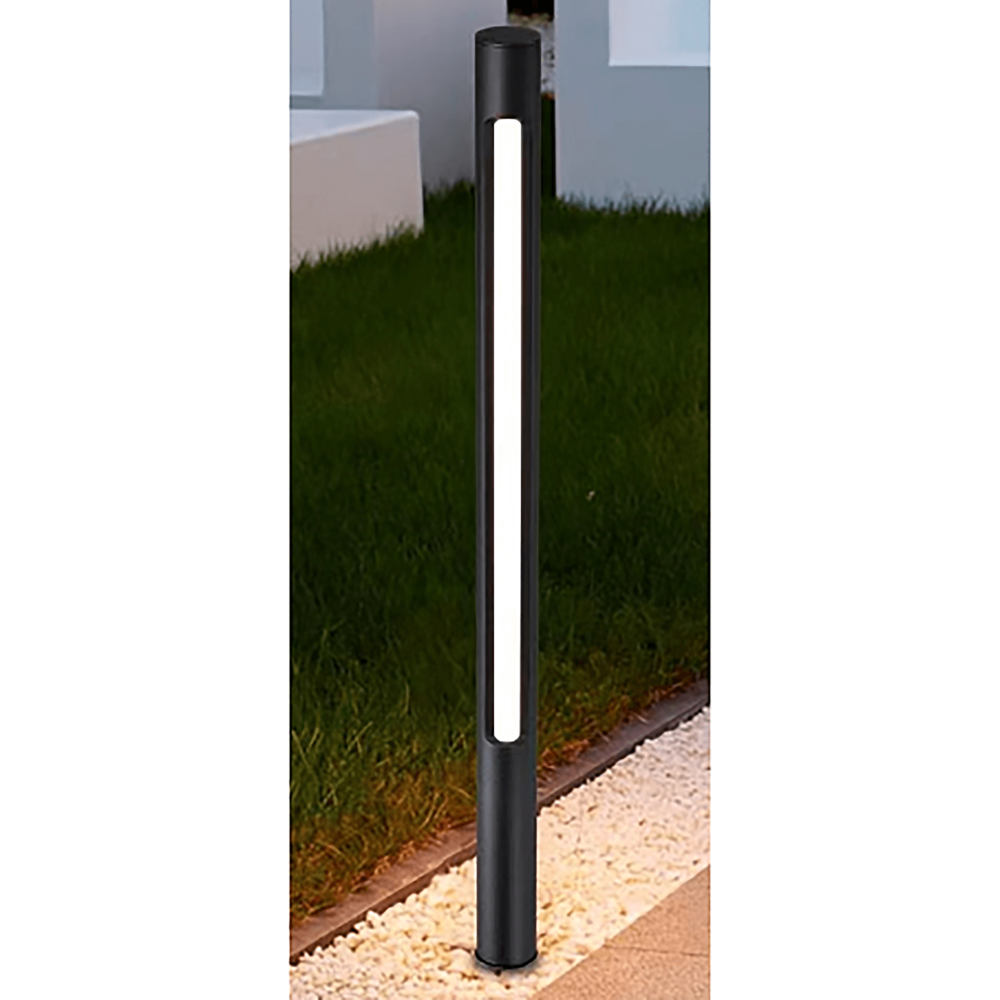 Lampe de jardin LED 16W IP54 noir 3000K Ø38×H600 mm double émission