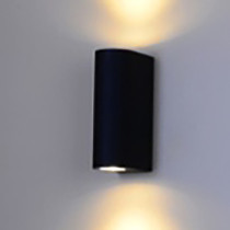 Applique murale LED 2×6W IP65 noir 3000K W50×150H×80E mm