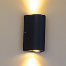 Applique murale LED 2×6W IP65 noir 3000K W100×165H×75E mm