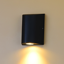 Applique murale LED 6W IP65 noir 3000K W100×140H×75E mm