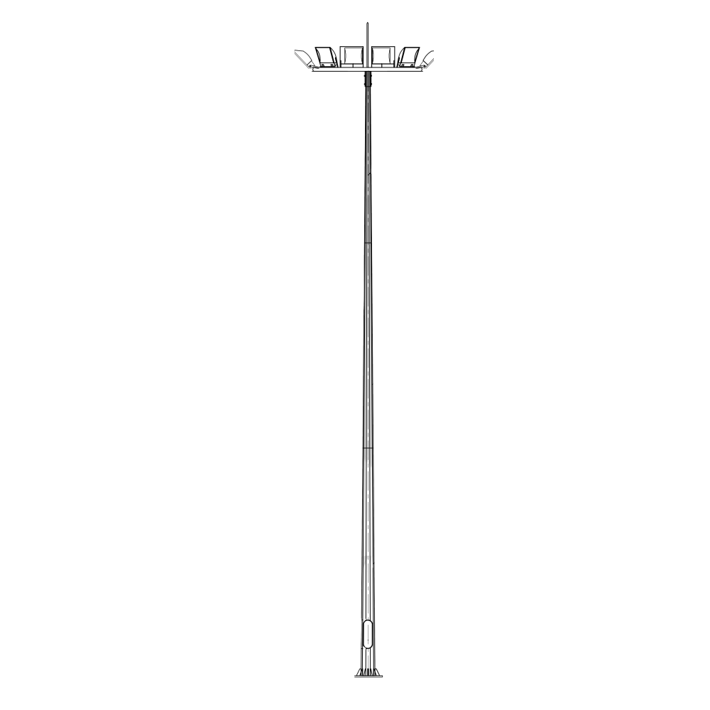 Mât de 24 m de grand hauteur plug-in moulé avec systeme de levage