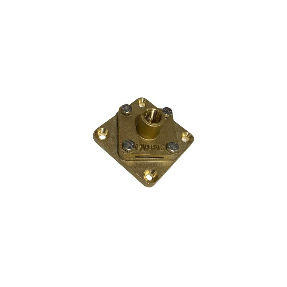 Base de fixation pour pointe paratonnerre, compatible avec un feuillard de 25 × 3 mm, en alliage de cuivre