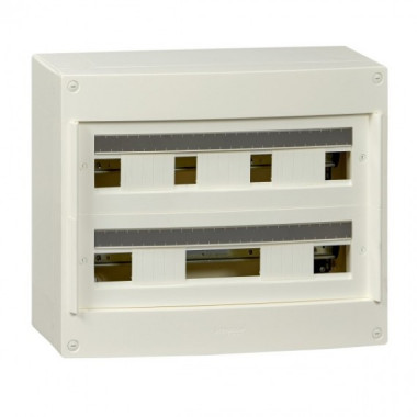 PRA10266W|Pragma - coffret en saillie 2 rang.24 modules - 125A - sans porte - blanc