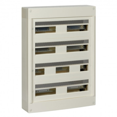 PRA10268W - Pragma - coffret en saillie 4 rang.24 modules - 160A - sans porte - blanc