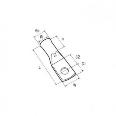 Cosse Tubulaire cuivre étamé - 6mm² - Diamètre 8