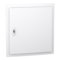 LVSXE218- PrismaSeT XS, encastré, modules 2x24, 1 terme terrestre. bloc, porte blanche unie, plaque arrière résistante à 650 °C