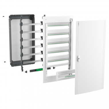 LVSXL624- PrismaSeT XS - Coffret plastique encastré 2 rang. 24 modules - avec porte pleine