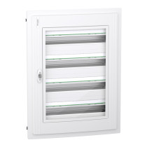 LVSXH424- PrismaSeT XS - Coffret plastique encastré 4 rang. 24 modules - avec porte transp