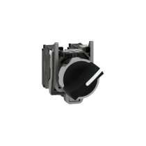 XB4BD25- Bouton tournant à crosse - Ø22 - 2 pos fix - noir - 1O+1F - vis étr - Harmony XB4