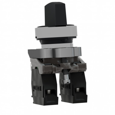 XB4BD33- Bouton tournant à crosse - Ø22 - 3 pos fix - noir - 2F - vis étr - Harmony XB4
