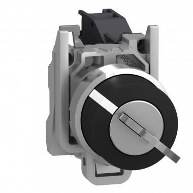 XB4BG21- Bouton tournant à crosse - Ø22 - 2 pos fix - noir - 1F - vis étr - Harmony XB4