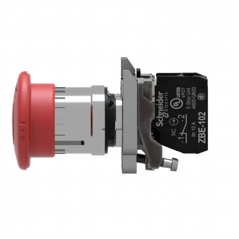 Harmony XB5 bouton arrêt urgence diam. 40 pousser tourner rouge 2O vis SCHNEIDER XB5AS8444 Harmony XB5 bouton arrêt urgence diam. 40 pousser tourner rouge 2O vis SCHNEIDER XB5AS8444