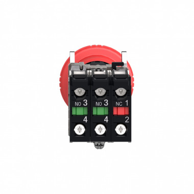 Harmony XB4 - bouton arrêt urgence - Ø40 - pousser tourn - rouge - 2O+1F - vis