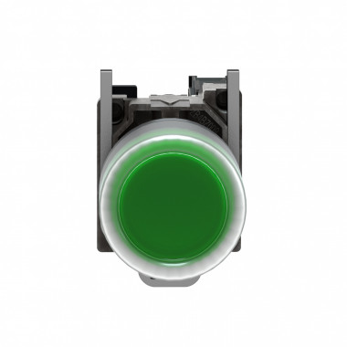 XB4BP383B5EX- Harmony XB4 - bouton poussoir impulsion - Ø22 - vert - 1F - 24V - vis étrier