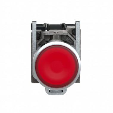 XB4BW3465- bouton-poussoir lumineux rouge 0 22 - à impulsion affleurant - 250 V - 1O+1F