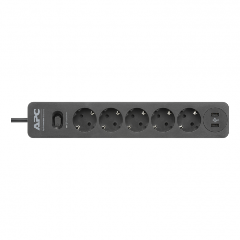 Multiprise APC Essential SurgeArrest 5 Prises 2 Ports USB Noir 230V Allemagne
