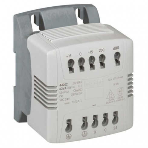 Transformateur commande et séparation des circuits connexion vis primaire 230V à 400V, secondaire 115V~ à 230V~ - 400VA