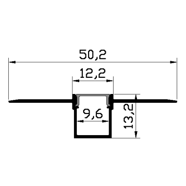 Profilé flexible Aluminium à led 52x9.6x13 - Longueur 3m en saillie dans un coin mural - PXG-304