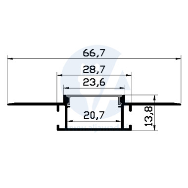 Profilé flexible Aluminium à led 66.7x20.6x14 - Longueur 3m en saillie dans un coin mural - PXG-305