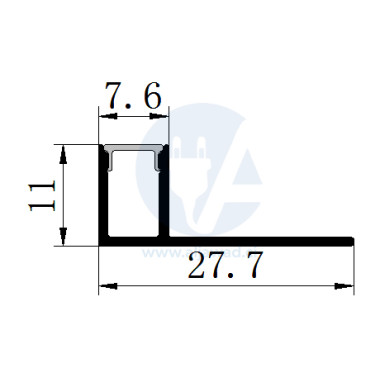 Profilé flexible Aluminium à led 27.7x5.6x11 - Longueur 3m en saillie dans un coin mural - PXG-309