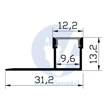 Profilé flexible Aluminium à led 32x9.6x13.2 - Longueur 3m en saillie dans un coin mural -PXG-301