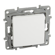 Interrupteur va-et-vient Niloé - 1 poste - 10 AX - 250 V~ - bornes automatiques - blanc - produit