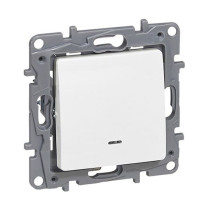 Bouton-poussoir illumine Niloé - NO-NF - simple - 6A - 250V~ - bornes auto - blanc - produit
