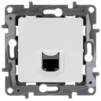 Prise RJ45 Niloé catégorie 6 UTP - Blanc - IP20 - Sans halogène - Montage encastré
